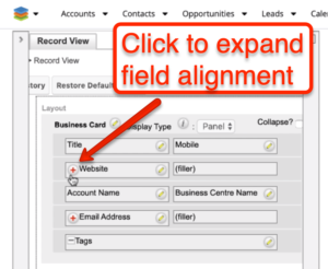 SugarCRM - Filler Field Alignment example 3