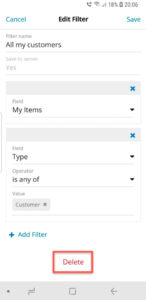 SugarCRM Mobile List View Filter 5